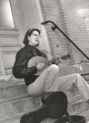 Yes, she's playing the mandolin... in Greektown!